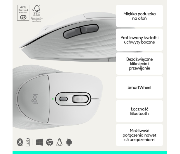 Logitech Signature Comfort Plus MK880 biały - 1533425 - zdjęcie 3